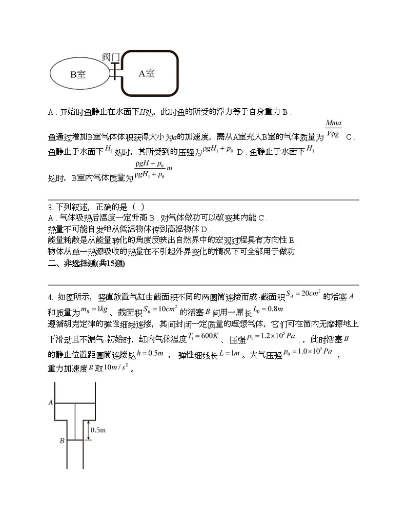 2024年高考物理二轮专题复习：热力学定律（优生加练）第2页