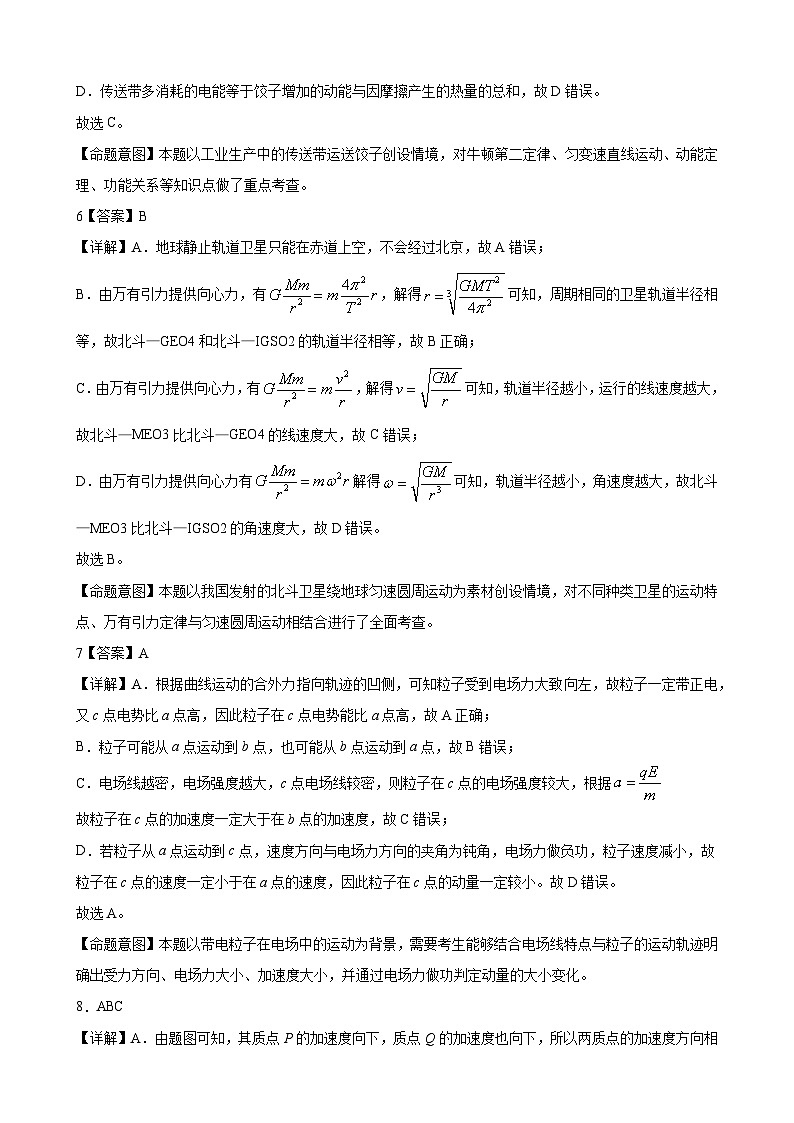 邯郸市2024届高三年级保温试题物理参考答案第3页