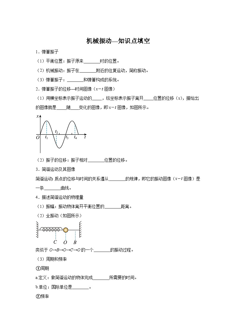 11.1机械振动—知识点填空-2024高考物理回归课本基础知识填空（含答案）第1页