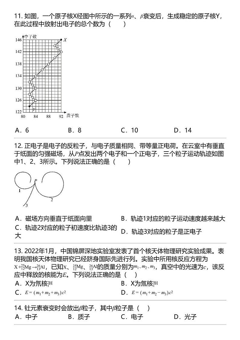 2024高考冲刺物理最热30题 原子核 近代物理篇专题汇总第3页