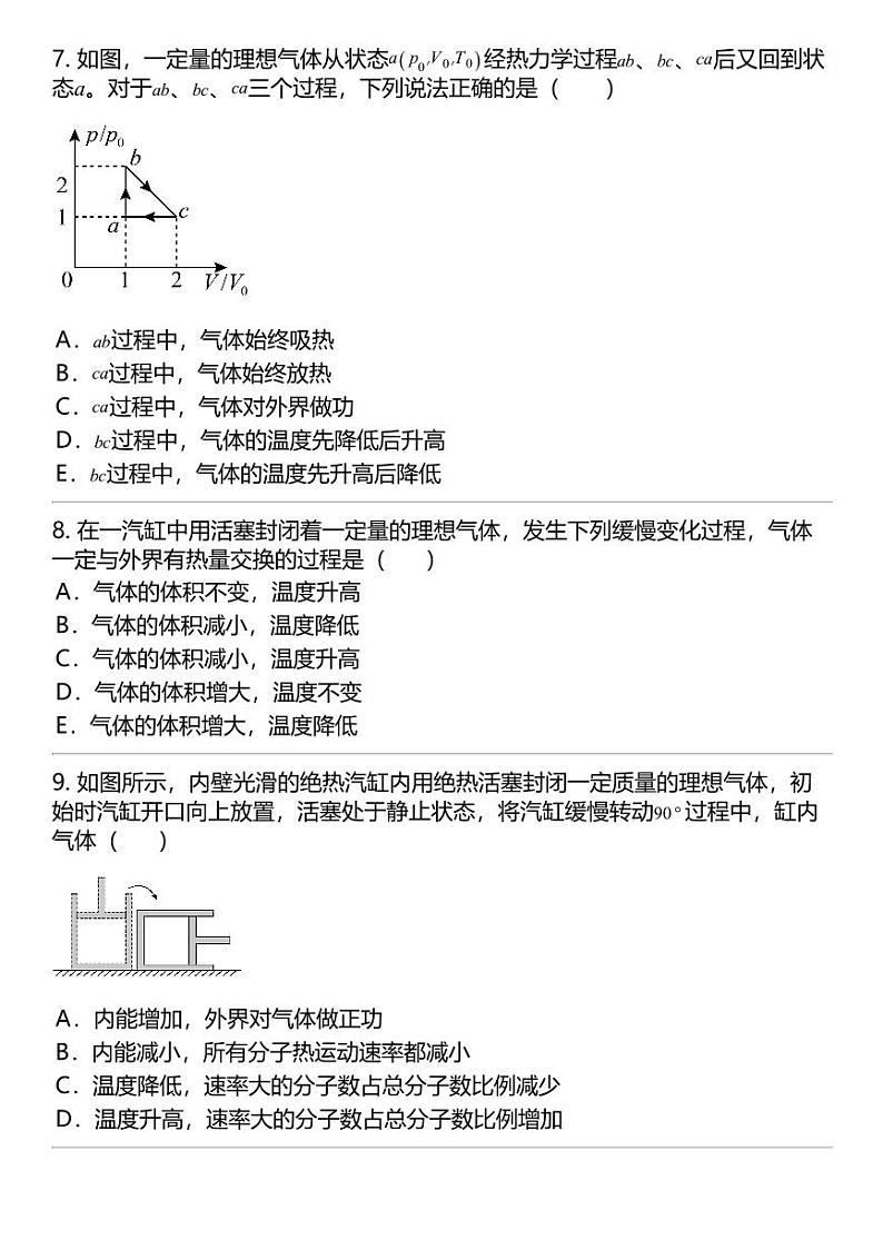 2024高考冲刺物理最热30题 热力学定律 热学篇专题汇总第3页