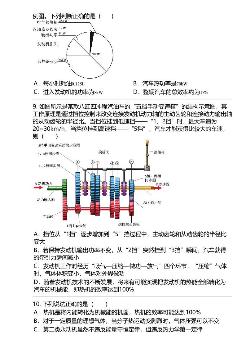 2024高考冲刺物理最热30题 热机、制冷机 热学篇专题汇总第3页