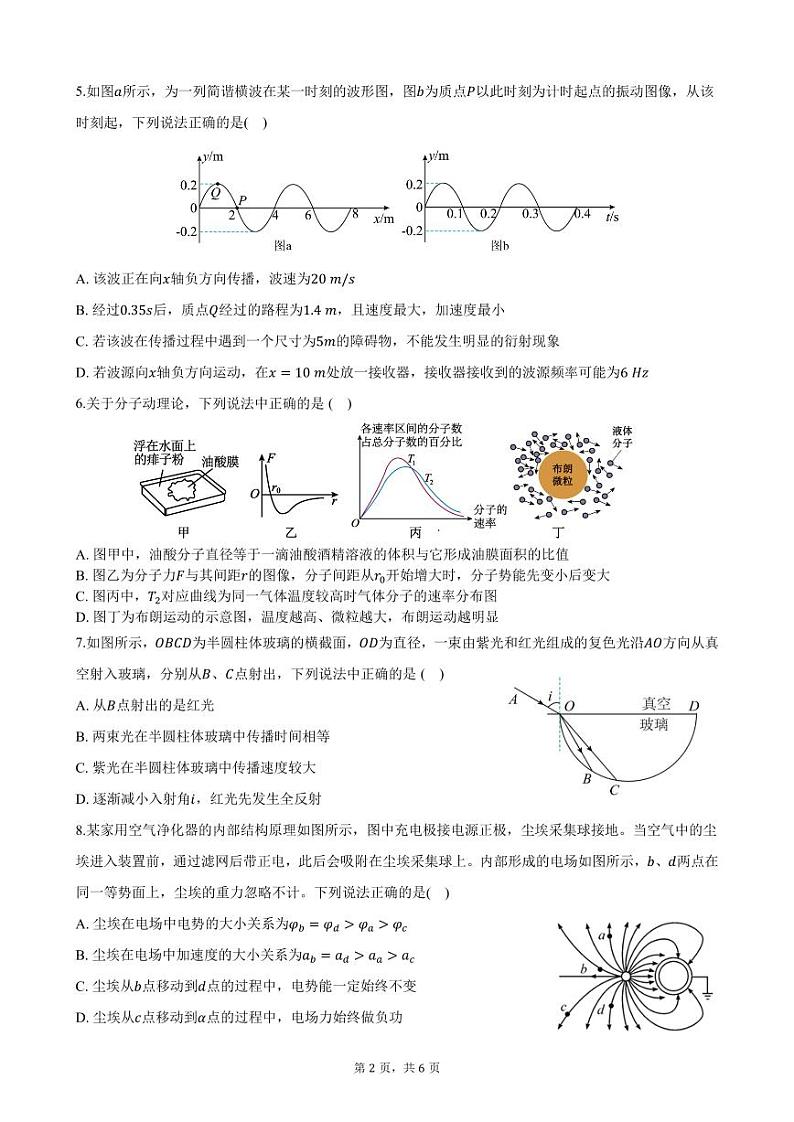 江苏省宜兴中学2023~2024学年度高三年级三模考试（物理）第2页