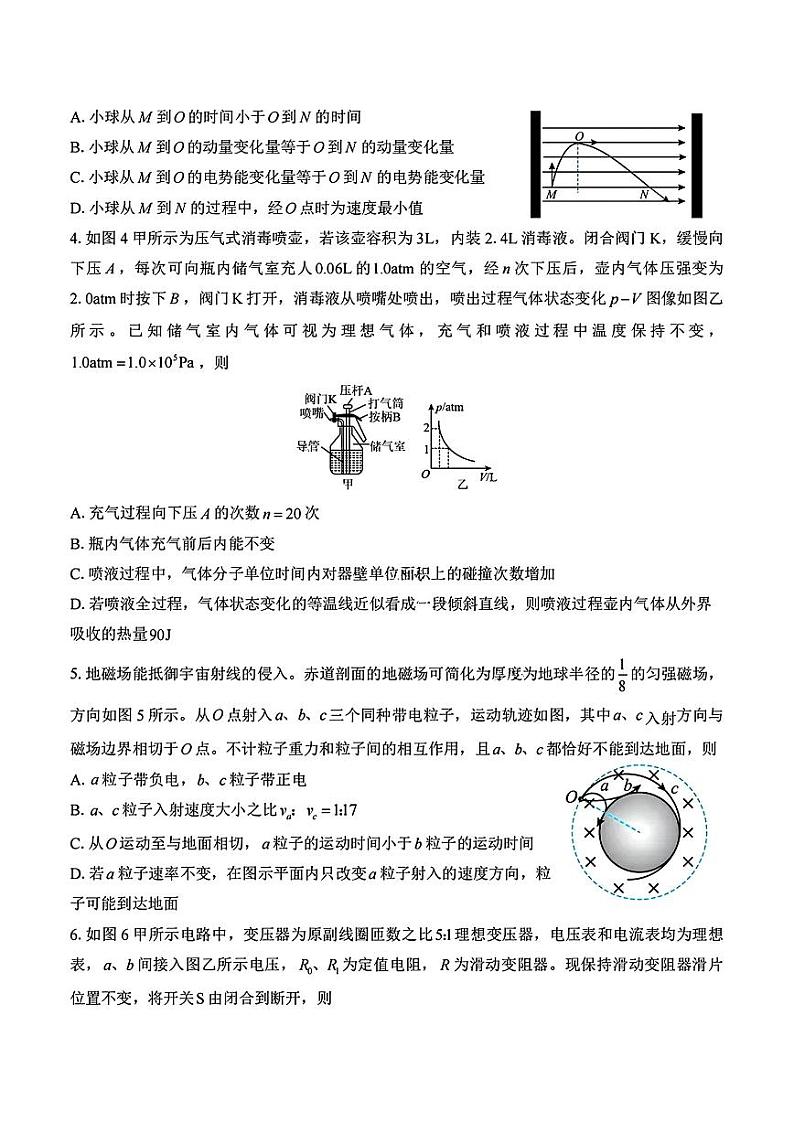 2024届重庆市第八中学高三下学期5月全真模拟考试物理试卷第2页