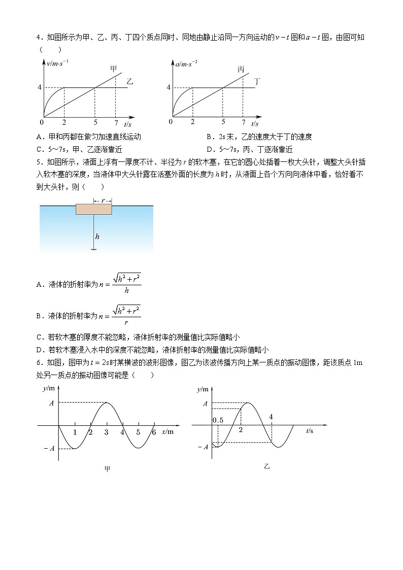湖北省华中师范大学第一附属中学2024届高三下学期5月适应性考试物理试卷（Word版附答案）02