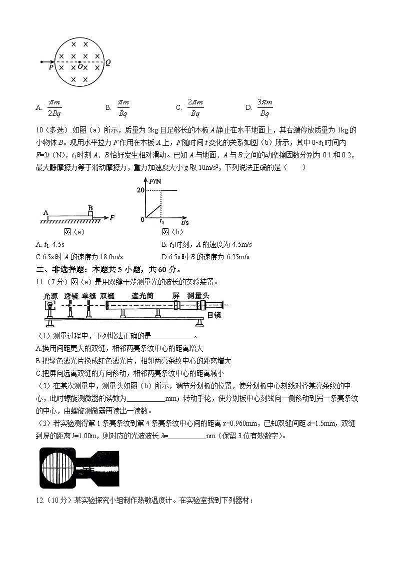 2024届湖北省武汉市高三下学期五月模拟训练物理试题第3页