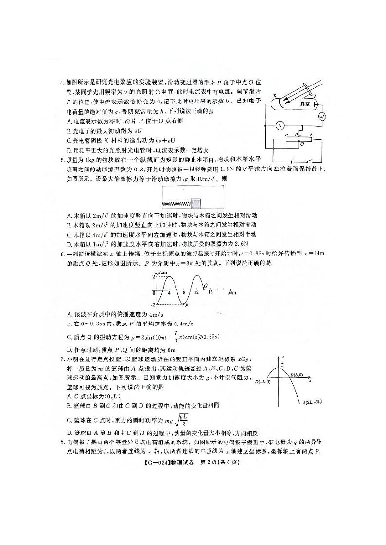 2024安徽省皖江名校联盟高三下学期最后一卷物理PDF版含解析第2页