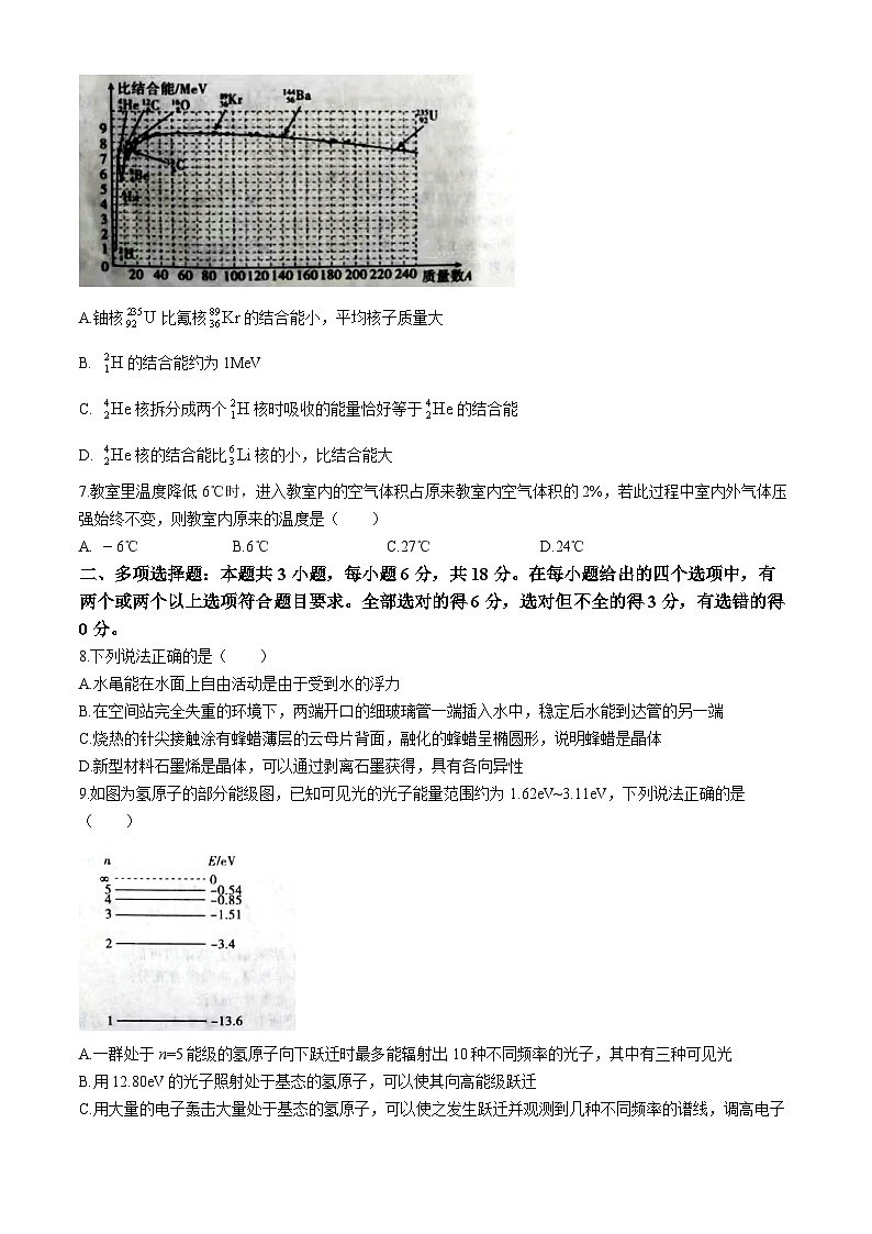 2024河北省示范性高中高二下学期4月期中联考试题物理含解析03