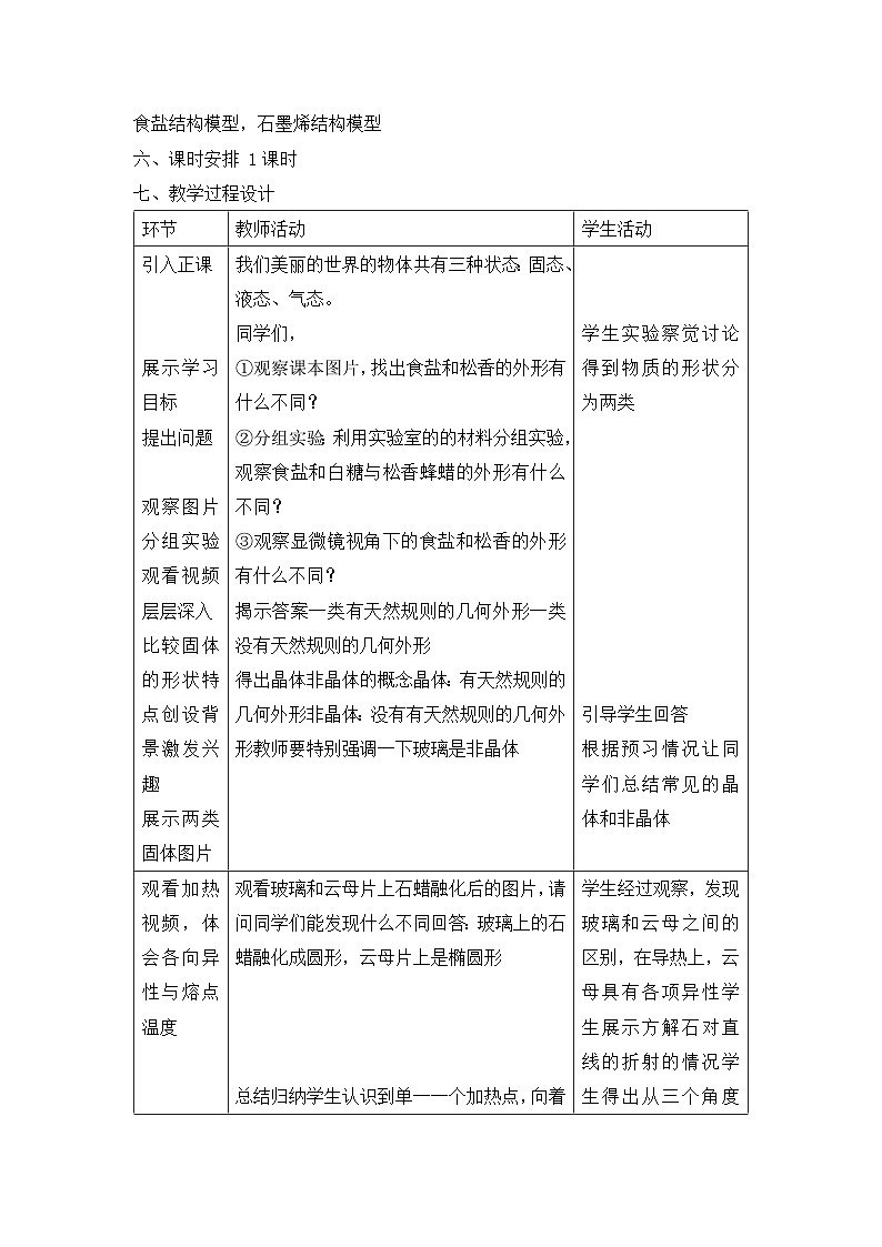 2.4 固体 教学设计 高中物理人教版（2019）选择性必修第三册02