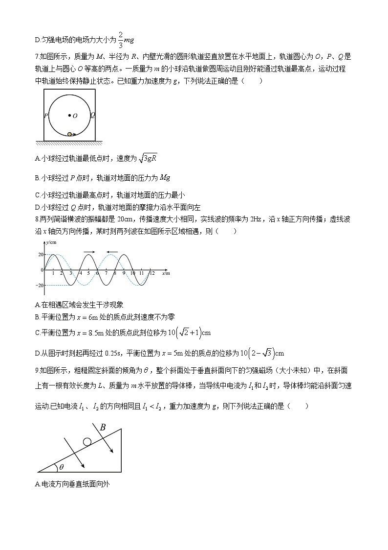 湖北省荆州中学2024届高三下学期第三次适应性考试物理试卷（Word版附答案）03