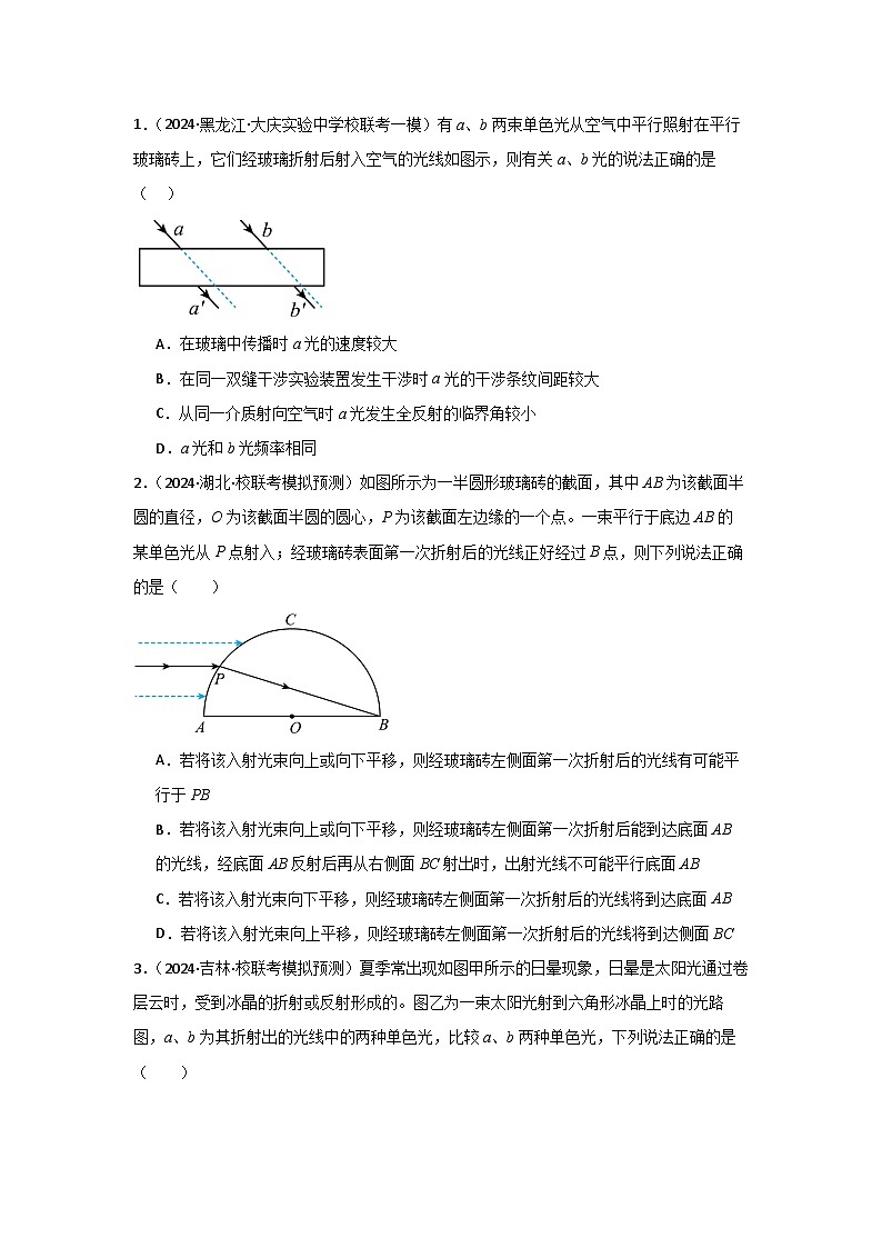专题14 光学综合-【典型题型】2024年高考物理二轮复习突破典型题型之选择题02