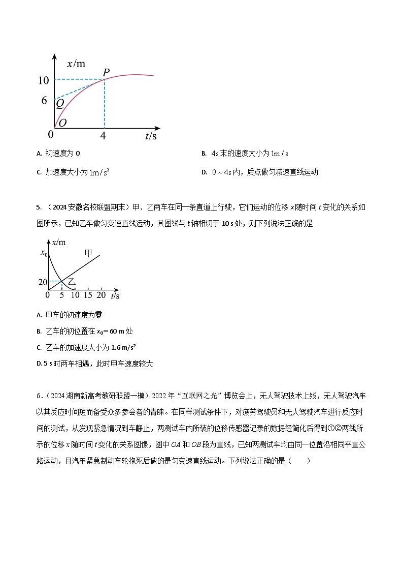热点02 运动图像-【模拟精炼】2024年高考物理30热点最新模拟题精练03
