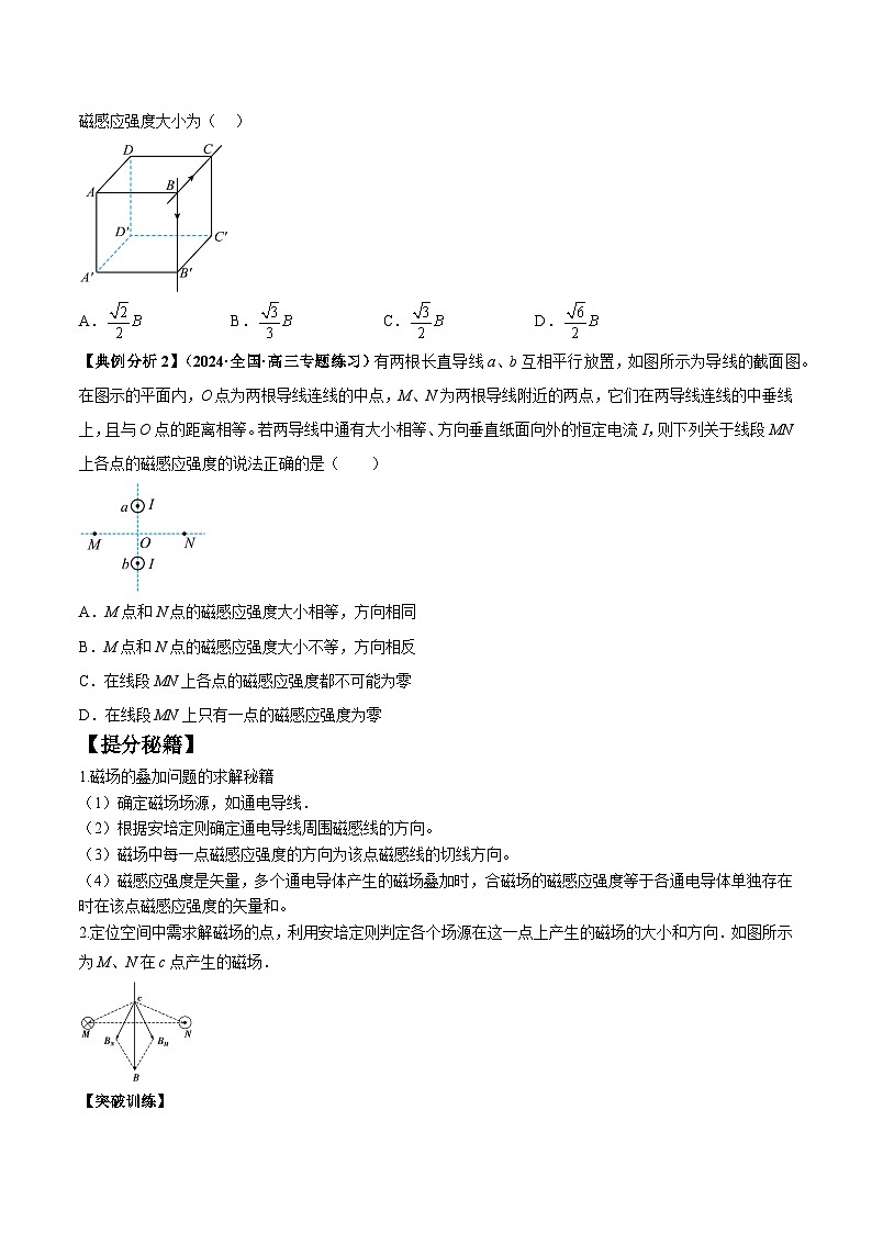 专题12 磁场的性质  带电粒子在磁场中的运动--2024年高考物理二轮复习题型归纳精讲（新高考）02