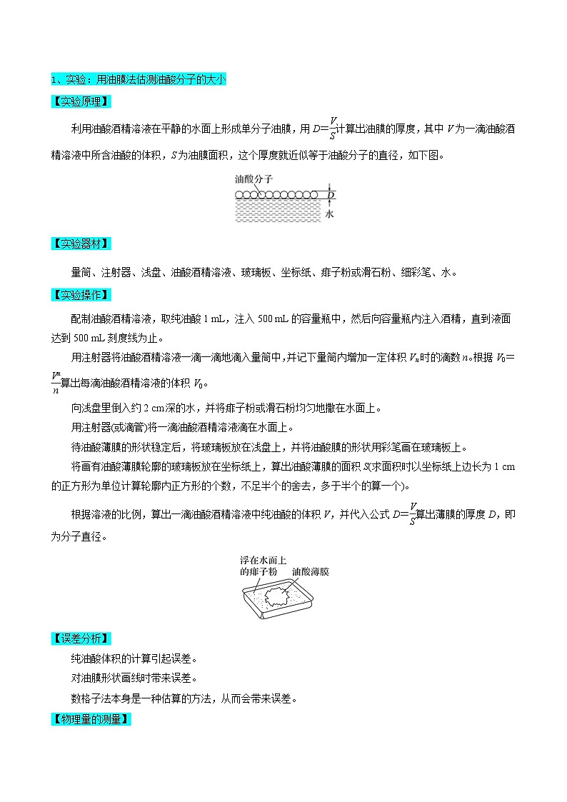押广东卷实验探究题1  热学和光学实验-备战2024年高考物理临考题号押题（广东卷）02