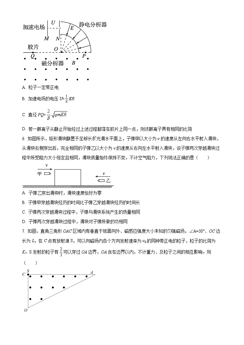 2024届山西省太原市第五中学高三下学期一模理综试题-高中物理（原卷版+解析版）03