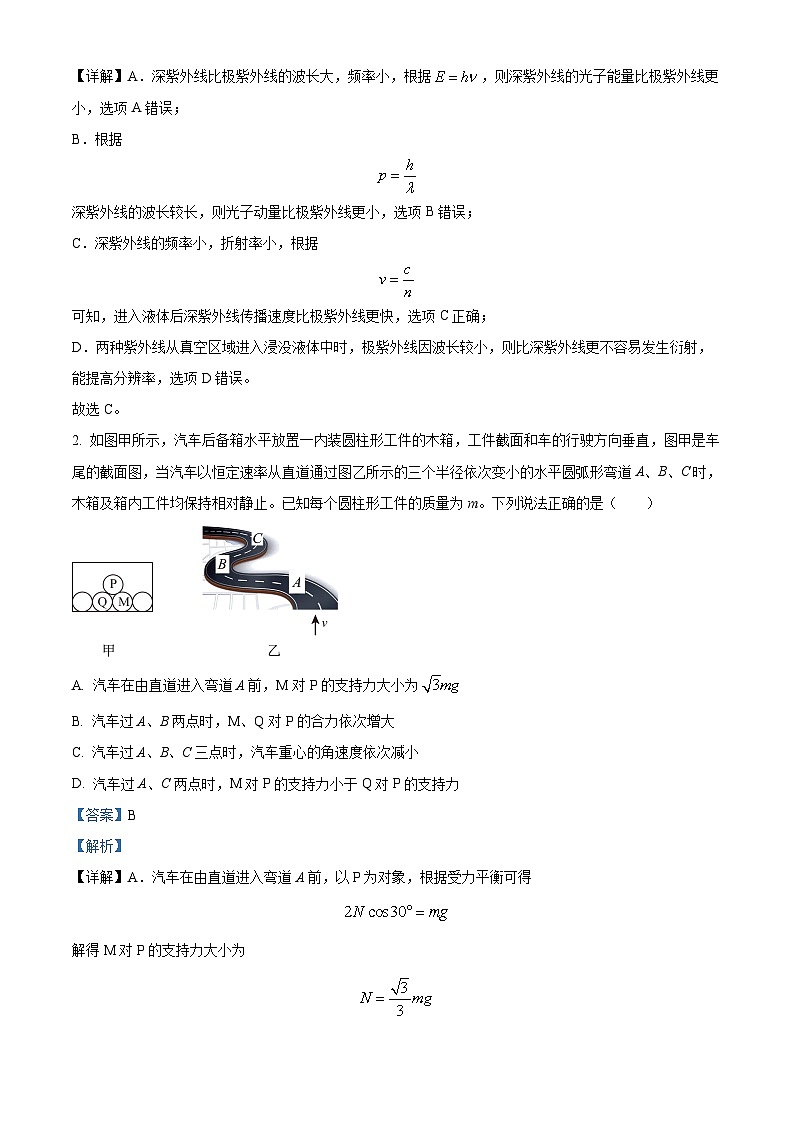 2024届山西省阳泉市高三下学期第三次模拟测试理科综合试题-高中物理（原卷版+解析版）02