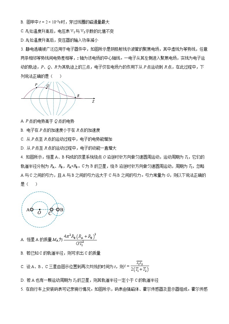 2024届四川省成都石室中学高三下学期5月高考适应性考试（一）理科综合试卷-高中物理02