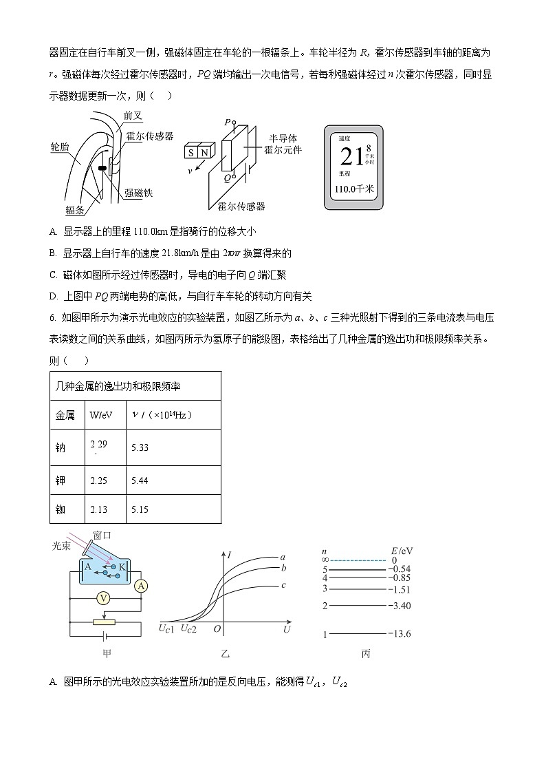 2024届四川省成都石室中学高三下学期5月高考适应性考试（一）理科综合试卷-高中物理03