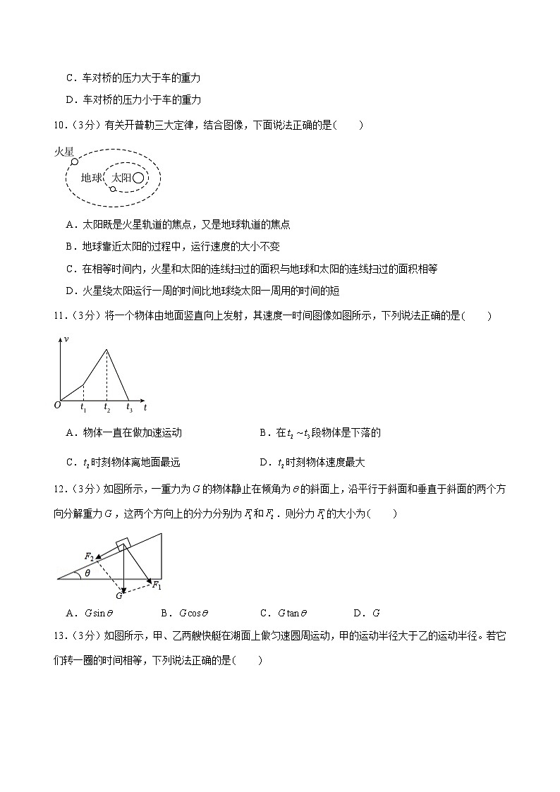 33，湖南省株洲市南方中学2023-2024学年高一下学期期中考试物理试卷（历史类）03