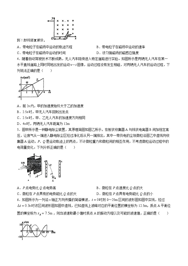 46，2024届广西北海市第二中学高三下学期适应性考试（三模）物理试题(无答案)02