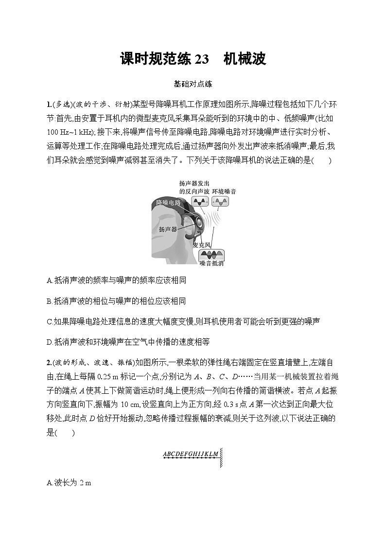 新教材高考物理一轮复习课时规范练23机械波含答案第1页