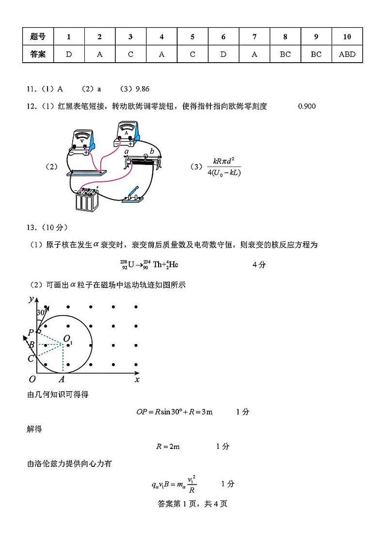 2024届吉林省长春市东北师范大学附属中学高三下学期第六次模拟考试物理试卷01