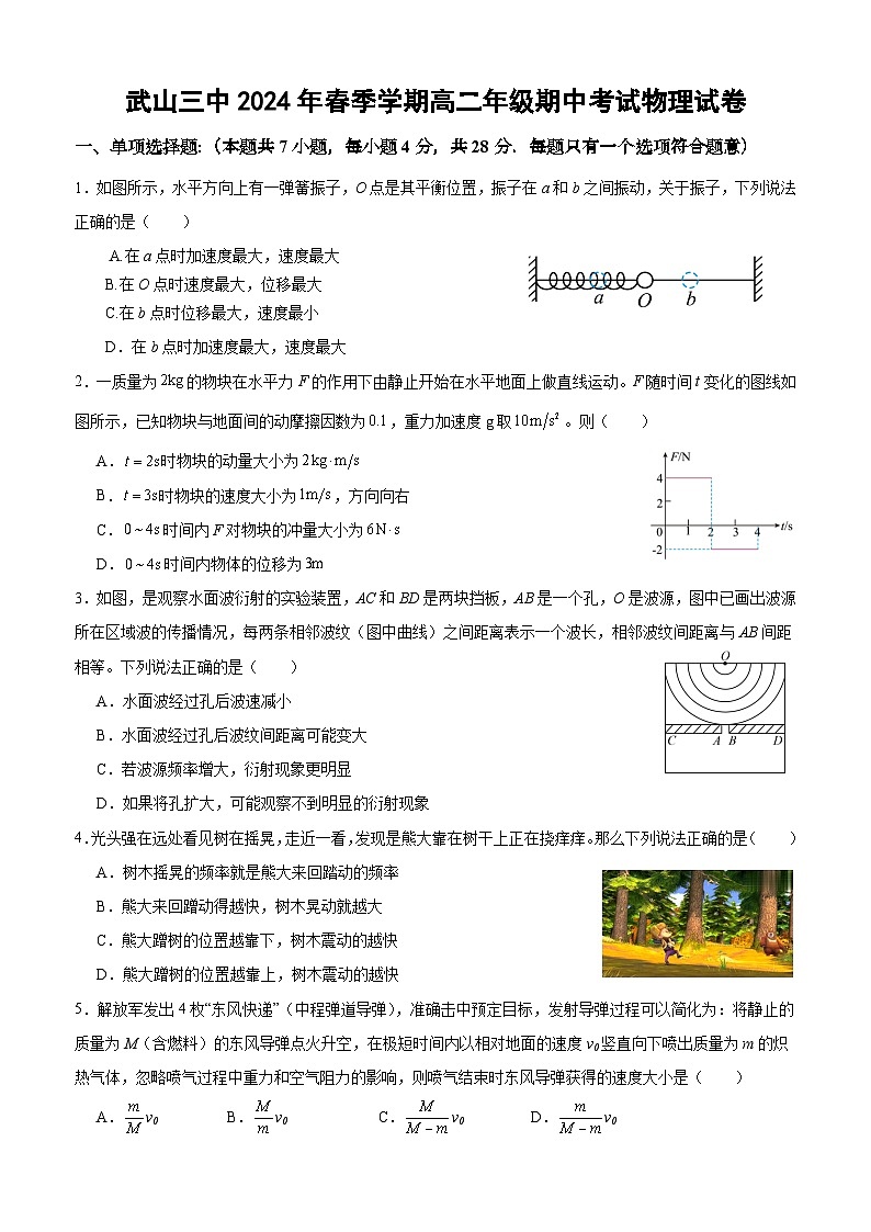 甘肃省天水市武山县第三高级中学2023-2024学年高二下学期期中考试物理试卷01