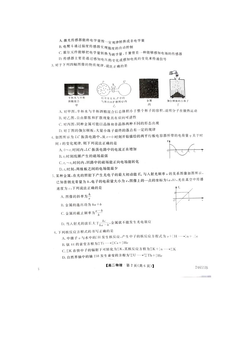 河北省石家庄市2023-2024学年高二下学期5月质量检测联考物理试题02