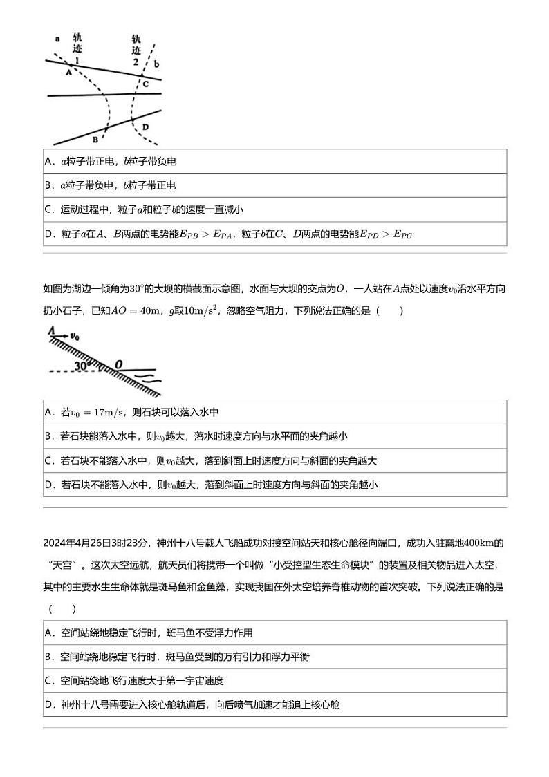2024年湖北高三二模物理试卷（宜荆荆随恩5月）（无答案）02