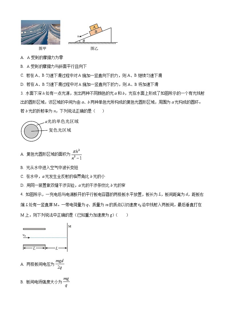 2024届湖北省普通高中学业水平选择性考试适应性考试物理试题（学生版+教师版）02