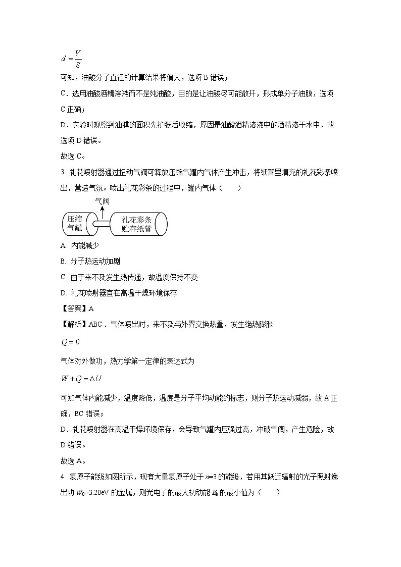 山东省东营市2022-2023学年高二下学期期末教学质量调研物理试题（解析版）02
