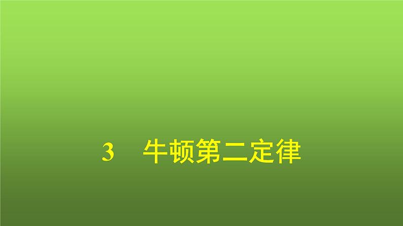 人教版(浙江专用)高中物理必修第一册同步训练第4章运动和力的关系3牛顿第二定律课件第1页