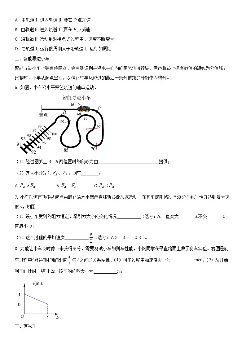 2024年上海市闵行区高三上学期期末高考一模物理试卷含详解第3页