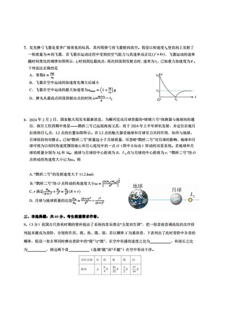 福建省莆田市2024届高三下学期模拟预测物理联考试题（Word版附答案）03