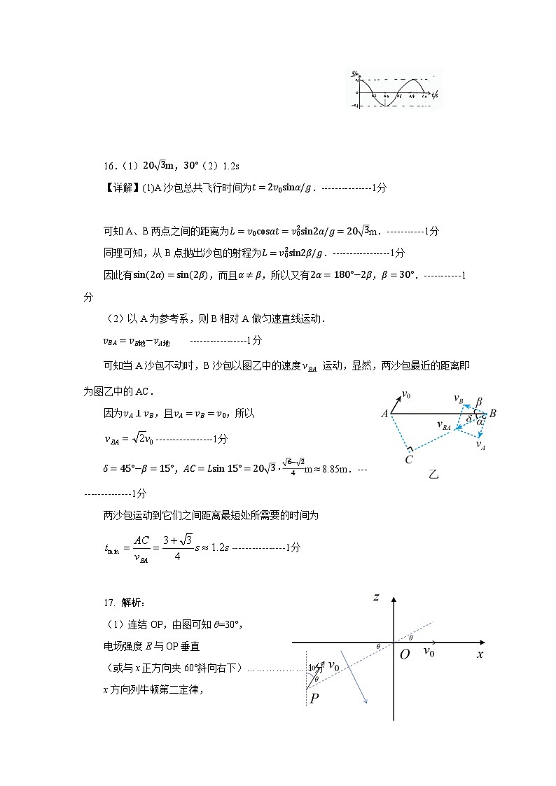 山东省实验中学2024届高三下学期5月模考物理试卷（扫描版附答案）02