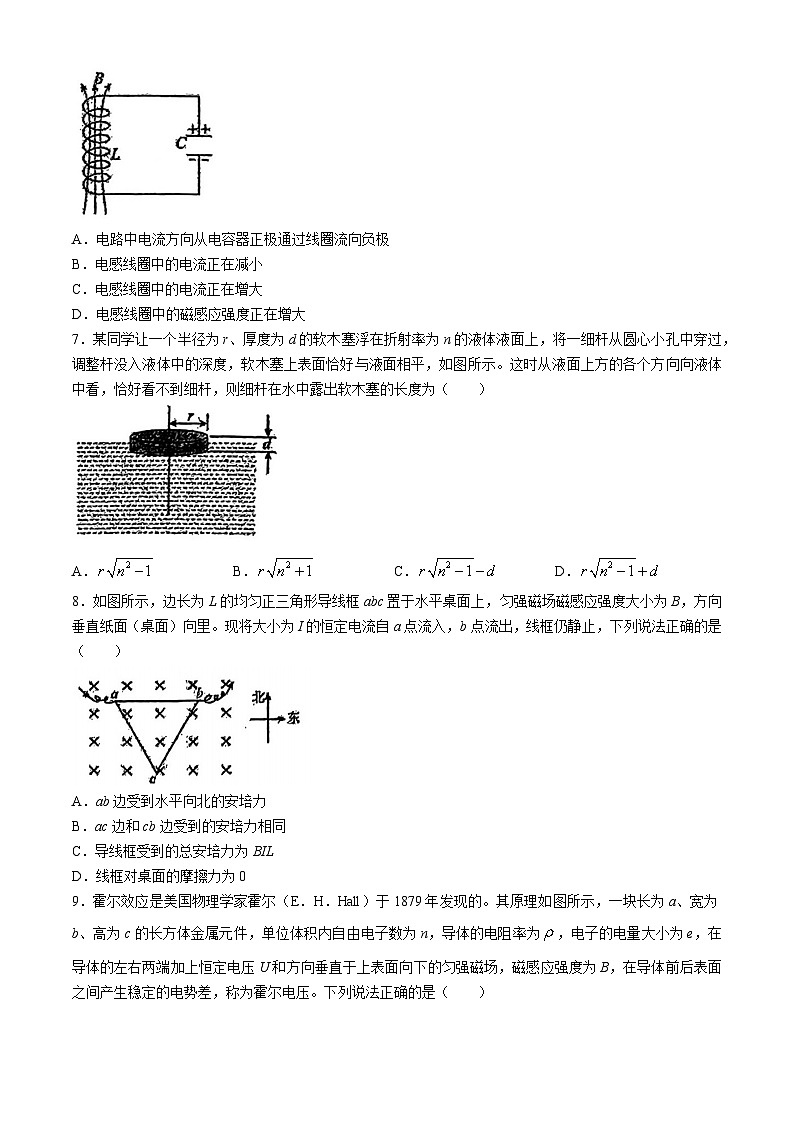 18，江西省九江外国语学校2023-2024学年高二下学期5月月考物理试题(无答案)第3页