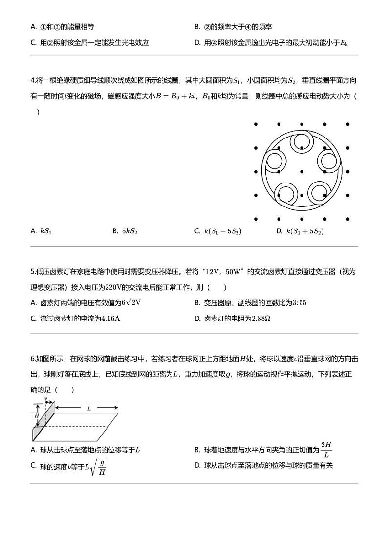 2024年广东高三下学期高考模拟物理试卷（4月名校）第2页
