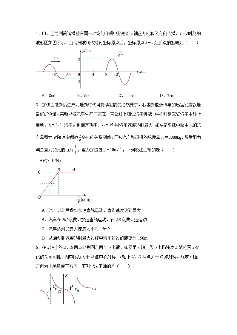2024届山东省淄博市高三下学期三模物理试题02
