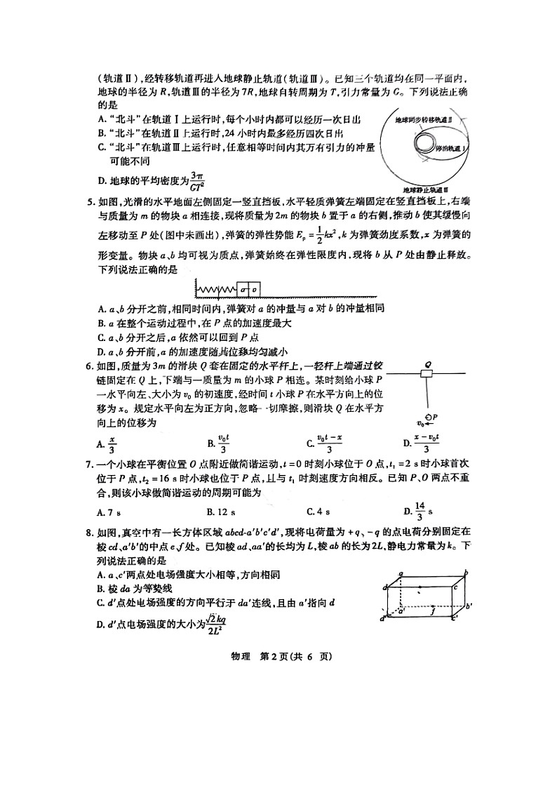 物理：山东省智慧上进2023-2024学年高三下学期5月大联考试题（图片版）第2页
