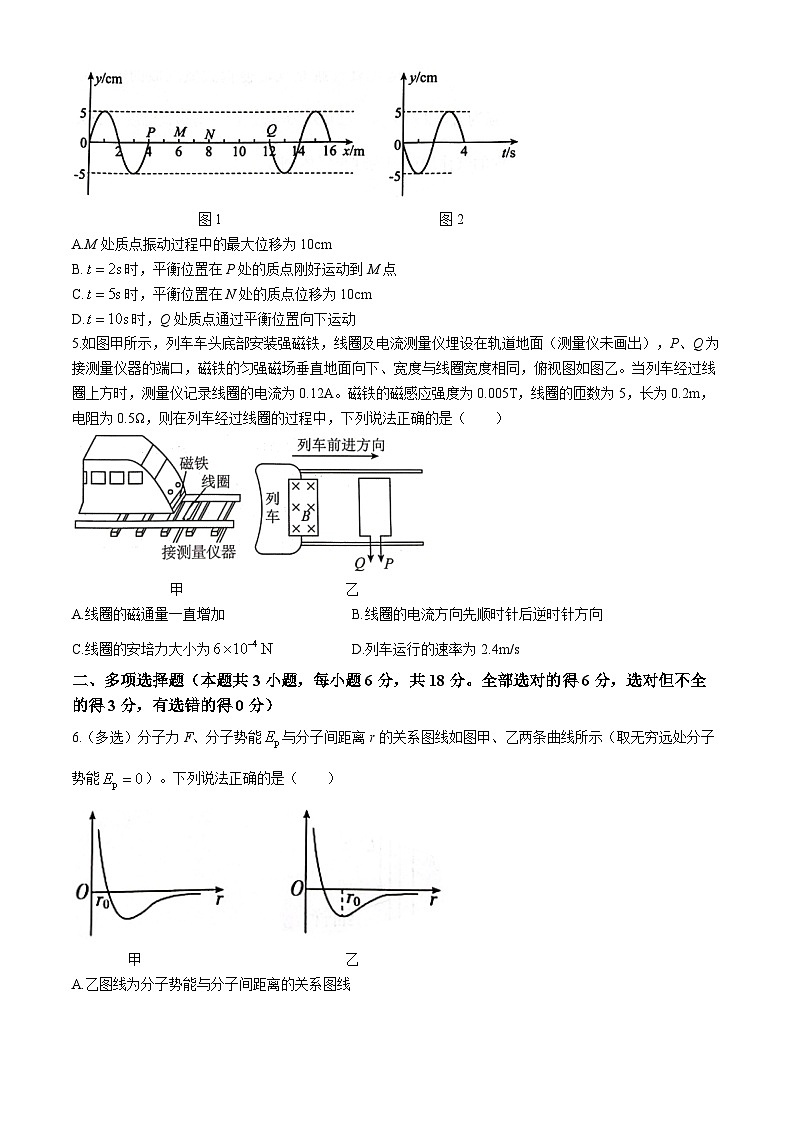 河南省开封五县联考2023-2024学年高二下学期6月月考物理试题（Word版附解析）02