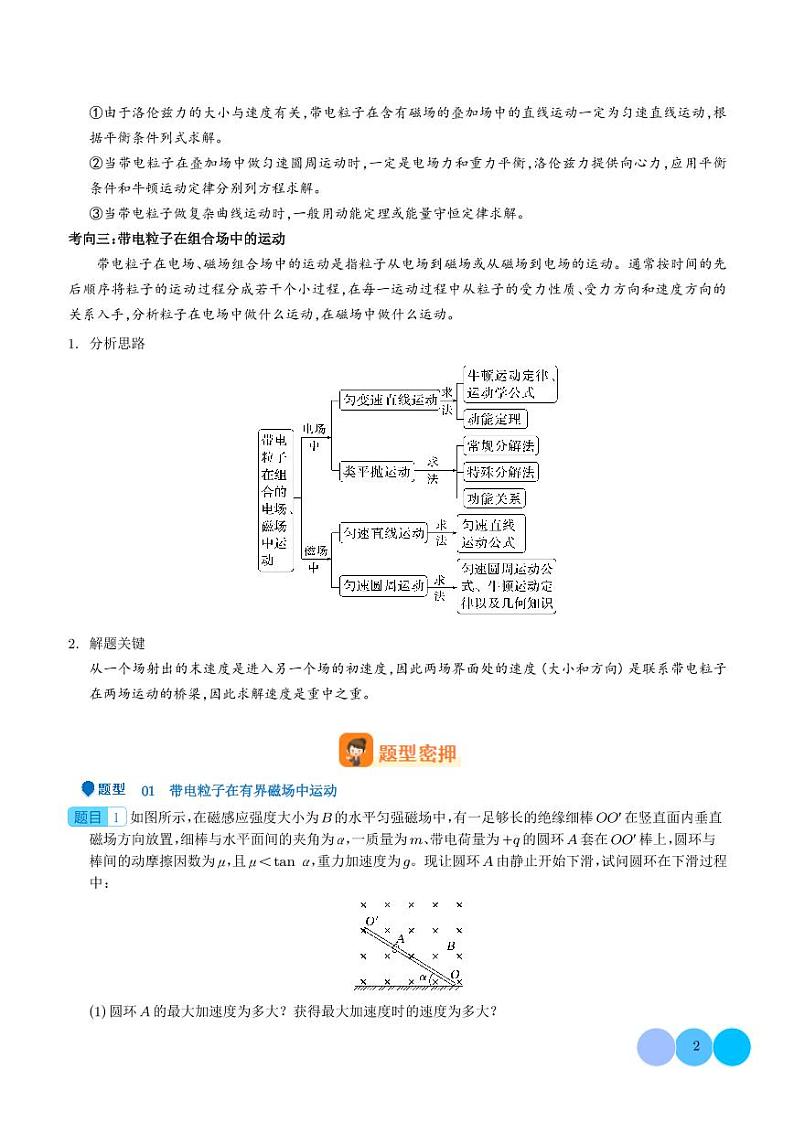 2025年高考物理一轮复习 带电粒子在复合场、组合场中的运动（原卷版+含解析）第2页