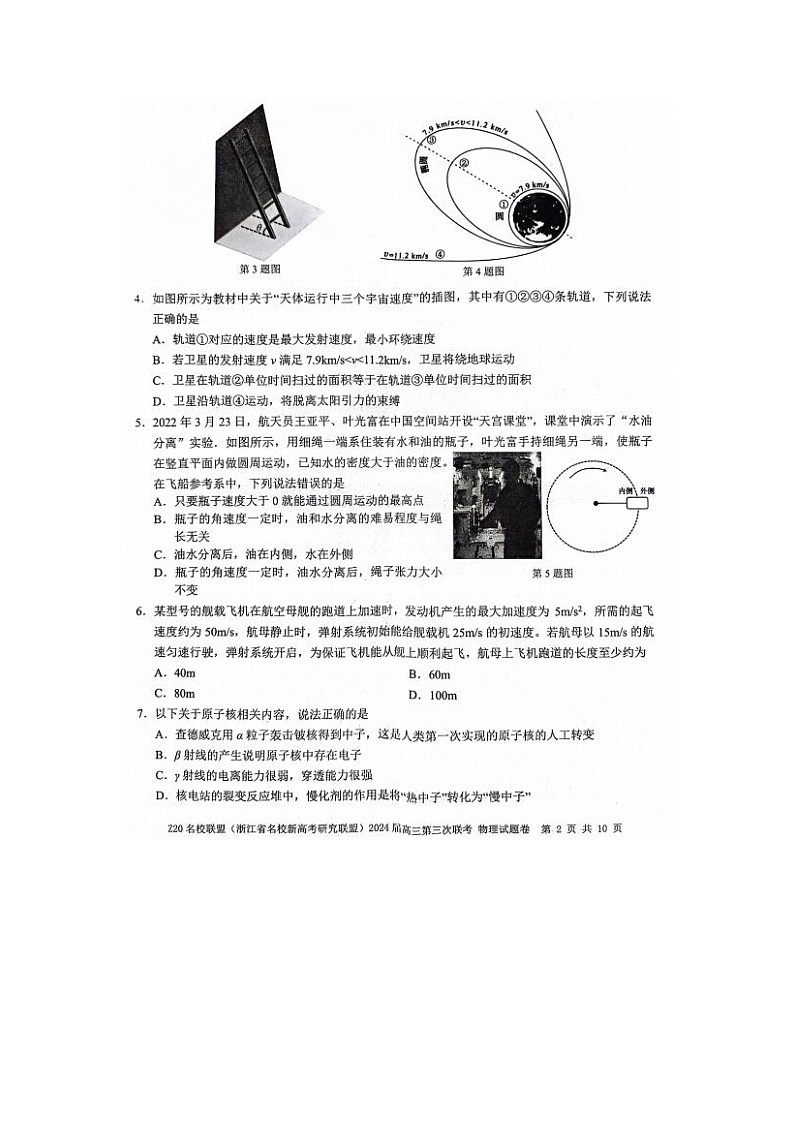 2024届浙江省Z20名校联盟高三下学期5月联考物理试题02