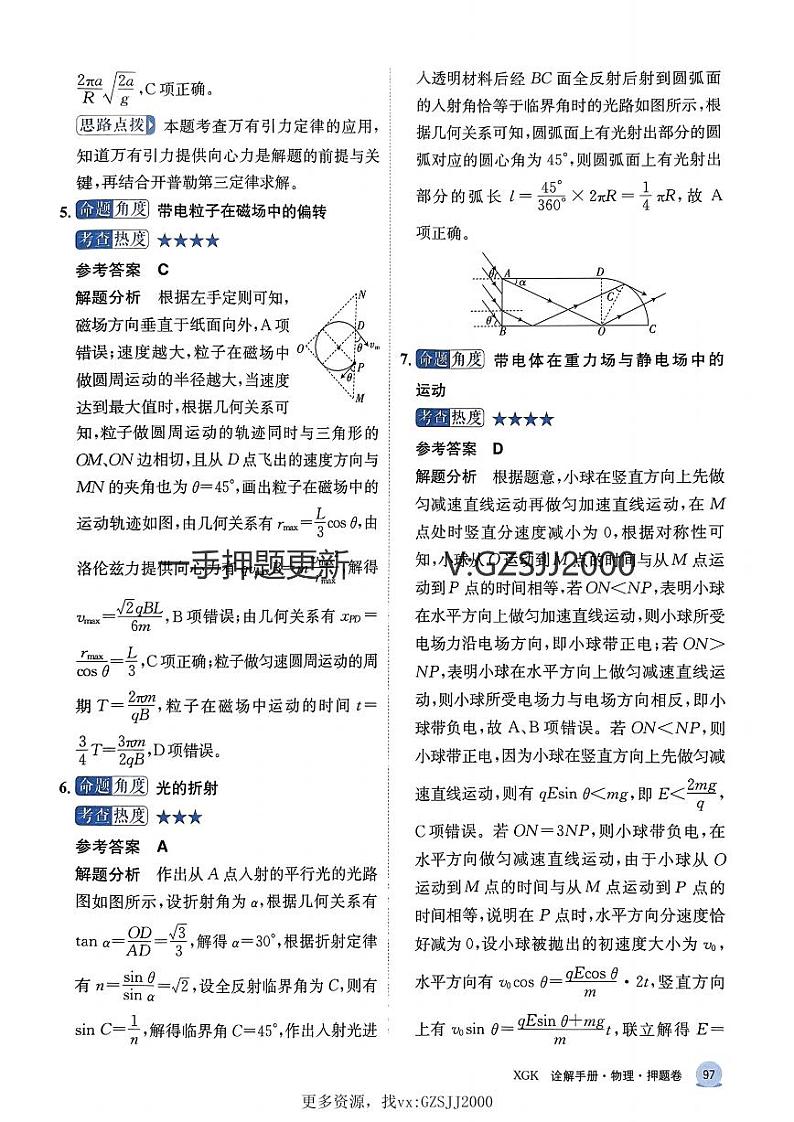2024年普通高中学业水平选择性考试物理押题卷及参考答案03