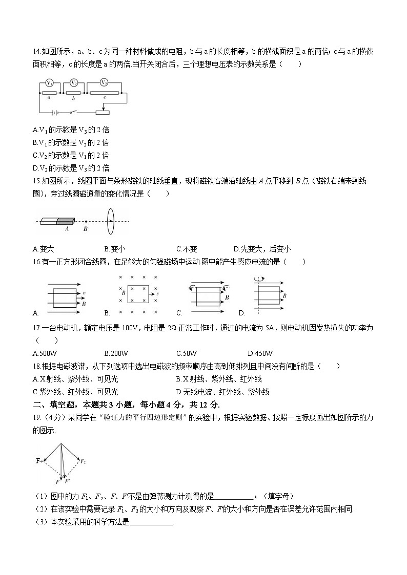2024年湖南省高二下学期学业水平考试物理试题（含答案）第3页