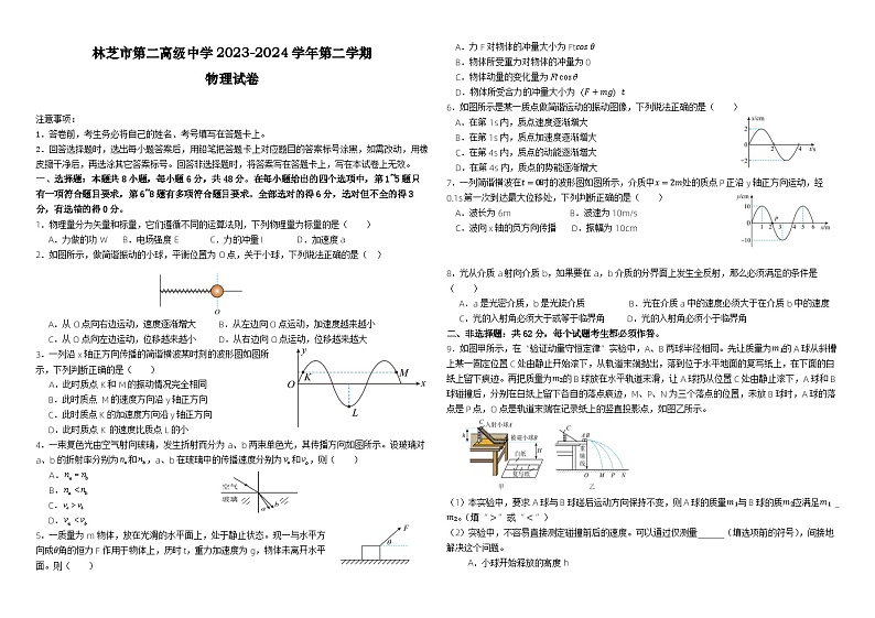 西藏自治区林芝市第二高级中学2023-2024学年高二下学期期中考试物理试题第1页