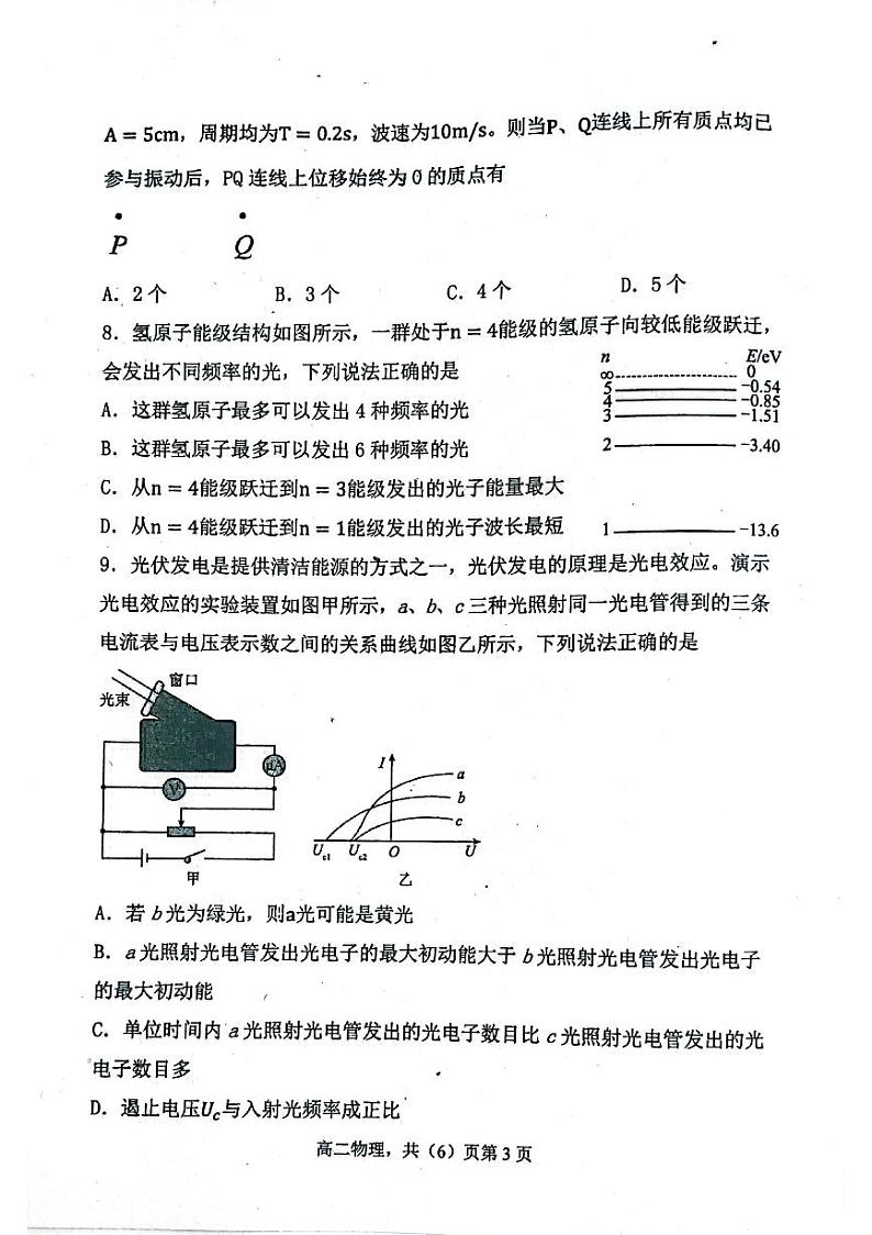 2023－2024学年度（下）七校协作体高二联考物理试题第3页