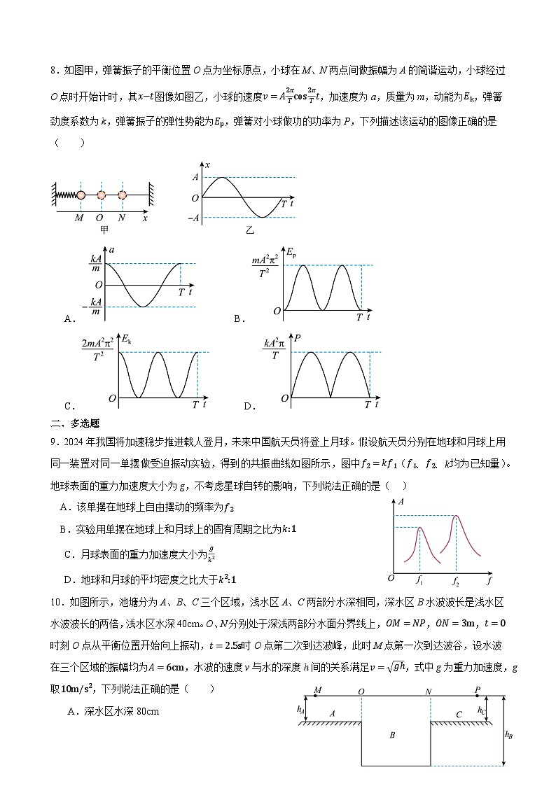 期末复习冲刺三  机械振动 机械波 （培优提升+最新题型）原卷版第3页