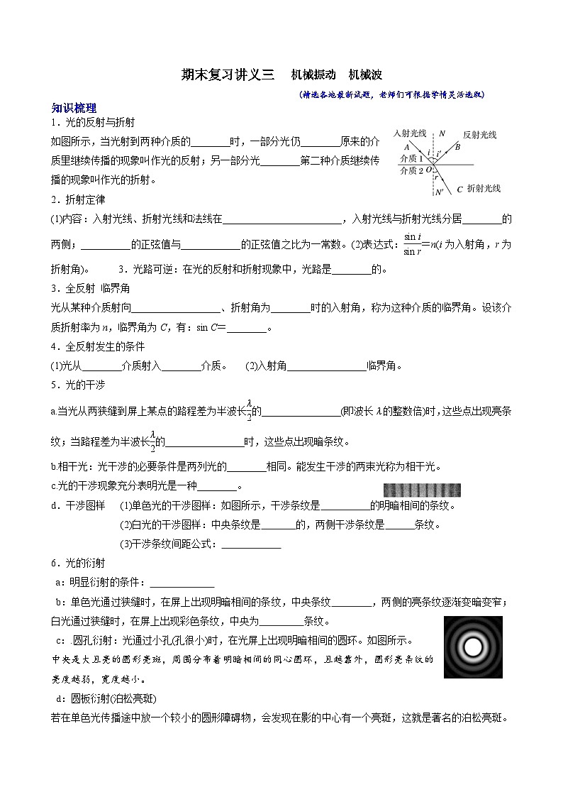 期末复习冲刺04  光学（基本概念+典型题型）-2023-2024学年高二物理下学期期末复习专题（人教版2019）01