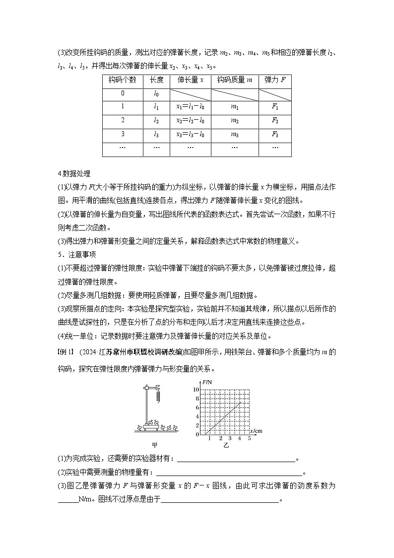 第二章　第5课时　实验二：探究弹簧弹力与形变量的关系　实验三：探究两个互成角度的力的合成规律第2页