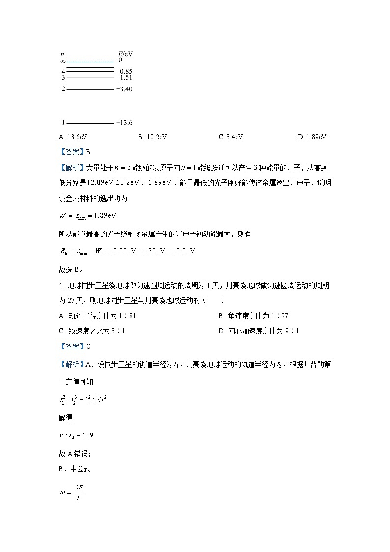 物理：山东省泰安市2023-2024学年高三下学期三模试题（解析版）第3页